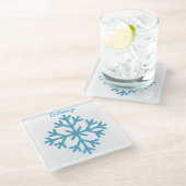 アイスブルースノーフレークThunder_Cove ガラスコースター (アングル)