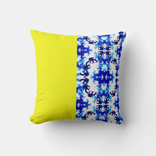 アイスブルースノーボーダースカイイエロースノーボーディングスポーツ クッション (正面)