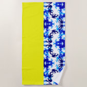 アイスブルースノーボーダースカイイエロースノーボーディングスポーツ ビーチタオル (正面)