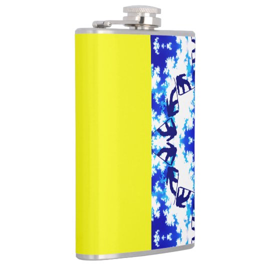 アイスブルースノーボーダースカイイエロースノーボーディングスポーツ フラスク (右)