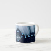 アイスブルーダイヤモンドと羽根 エスプレッソカップ (正面右)