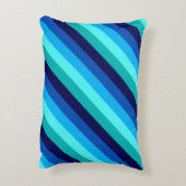 アイスブルーティール（緑がかった色）ストライプアクセント枕 アクセントクッション (裏面(縦))