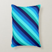 アイスブルーティール（緑がかった色）ストライプアクセント枕 アクセントクッション (正面(垂直))