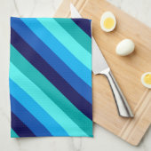 アイスブルーティール（緑がかった色）ストライプキッチンタオル キッチンタオル (四つ折り)