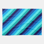 アイスブルーティール（緑がかった色）ストライプキッチンタオル キッチンタオル (横)