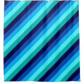 アイスブルーティール（緑がかった色）ストライプシャワーカーテン シャワーカーテン (正面)