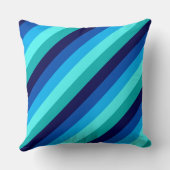 アイスブルーティール（緑がかった色）ストライプズビッグ装飾用クッション クッション (裏面)