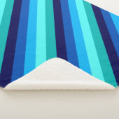 アイスブルーティール（緑がかった色）ストライプズミディアムシェルパブランケット シェルパブランケット (3/4)