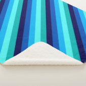 アイスブルーティール（緑がかった色）ストライプズラージシェルパブランケット シェルパブランケット (3/4)