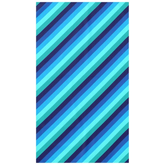 アイスブルーティール（緑がかった色）ストライプズラージテーブルクロス テーブルクロス (正面)