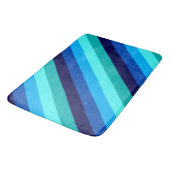 アイスブルーティール（緑がかった色）ストライプズ大浴場マット バスマット (アングル)