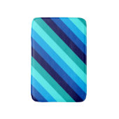 アイスブルーティール（緑がかった色）ストライプズ小浴場マット バスマット (正面縦)