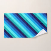 アイスブルーティール(緑がかった色)ストライプハンドタオル ハンドタオル (ハンドタオル)