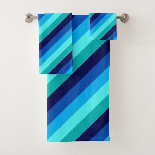アイスブルーティール（緑がかった色）ストライプバスタオルセット バスタオルセット (インサイチュ)