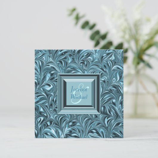 アイスブルーティール(緑がかった色)ブルー結婚ズ 招待状 (スタンド正面)