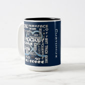 アイスブルーハートホッケーワードホワイトロゴ2 ツートーンマグカップ (正面左)