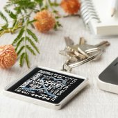 アイスブルーハートホッケーワードホワイトロゴ キーホルダー (側面)