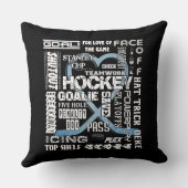 アイスブルーハートホッケー語ホワイトロゴ クッション (裏面)