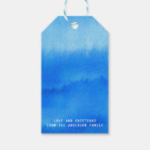 アイスブルーパインツリークリスマスギフトラベル ギフトタグ (裏面)