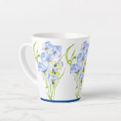 アイスブルーパンジーが小さなラテマグカップ カフェラテマグ (左アングル)