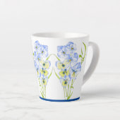 アイスブルーパンジーが小さなラテマグカップ カフェラテマグ (右アングル)