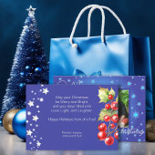 アイスブルーファミリーフォトクリスマスグリーティング シーズンカード