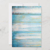 アイスブルーフォイルパーム葉ブライダルシャワー 招待状 (裏面)