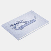 アイスブルーフローラダマスクウェディングゲストブック ゲストブック (コーナー)