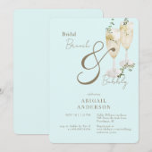 アイスブルーブライダルブランチ&バブリーシャワー 招待状 (正面/裏面)