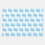 アイスブルーペンギン赤ちゃんシャワーラッピング紙シート ラッピングペーパーシート (正面2)