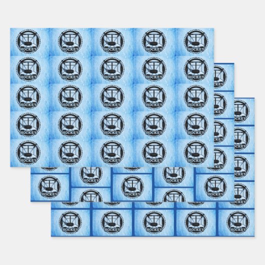 アイスブルーホッケー ラッピングペーパーシート (セット)