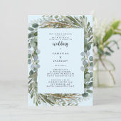 アイスブルーユーカリ結婚プトゥスツーヴェニュー 招待状 (スタンド正面)