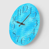 アイスブルーリップルパターンのエレガントオーバーサイズ数値 ラージ壁時計 (傾斜)