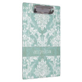 アイスブルーヴィンテージダマスクパターン(グランス仕上げ) クリップボード (右)