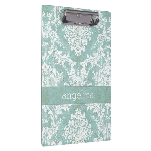 アイスブルーヴィンテージダマスクパターン(グランス仕上げ) クリップボード (右)