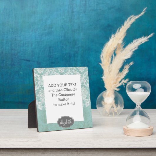 アイスブルーヴィンテージダマスクパターン（グランス仕上げ） フォトプラーク (インサイチュ)