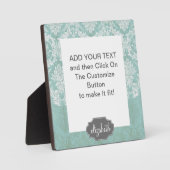 アイスブルーヴィンテージダマスクパターン（グランス仕上げ） フォトプラーク (正面)