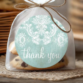 アイスブルーヴィンテージダマスクパターン(グランス仕上げ) ラウンドシール