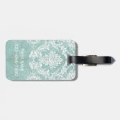 アイスブルーヴィンテージダマスクパターン(グランス仕上げ) ラゲッジタグ (裏面横)