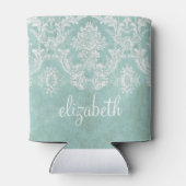 アイスブルーヴィンテージダマスクパターン（グランス仕上げ） 缶クーラー (裏面)