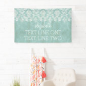 アイスブルーヴィンテージダマスクパターン – グレンジー仕上げ 横断幕 (インサイチュ)