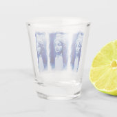 アイスブルー彫刻 ショットグラス (裏面)