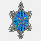 アイスブルー水 スノーフレークピューターオーナメント (左)