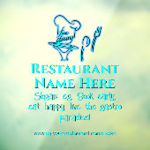 アイスブルー素晴らしダイニングレストランのロゴ ウィンドウサイン (シート3)