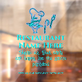 アイスブルー素晴らしダイニングレストランのロゴ ウィンドウサイン (シート2)