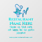 アイスブルー素晴らしダイニングレストランのロゴ ウィンドウサイン (シート)