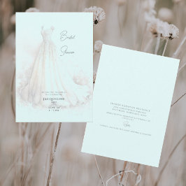 アイスブルー結婚ズドレスブライダルシャワー 招待状