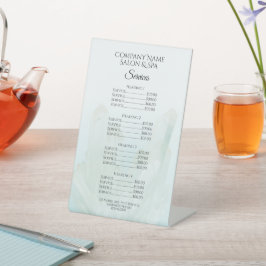 アイスブルー結晶スパサロンサービスメニュー 台座サイン