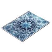 アイスブルー結晶フラクタルパターン ノートブック (左側)