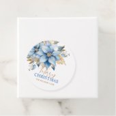 アイスブルー金ゴールドポインセチア花クリスマス フェイバータグ (インサイチュ)